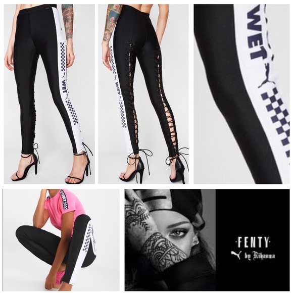 Rihanna FENTY Puma Leggings Back Lace-Up NWT - Picture 4 of 6